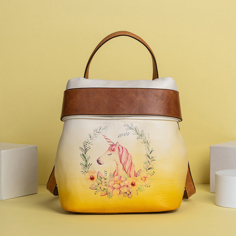 Cargo First Layer Cowhide Multi - purpose Shoulder Bag, Vegetable Tanned Leather