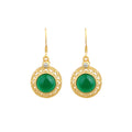 925 Silver Needle Gold Plated, Inlaid Imitation Hetian Jade Earrings for Women