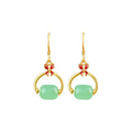 Rotating 925 Silver Needle Plated Passepartout Transfer Beads Enamel Antique Earrings