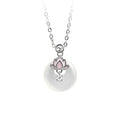 Ayeryuan Lotus White Chalcedony Safe Buckle Women's Clavicle Necklace