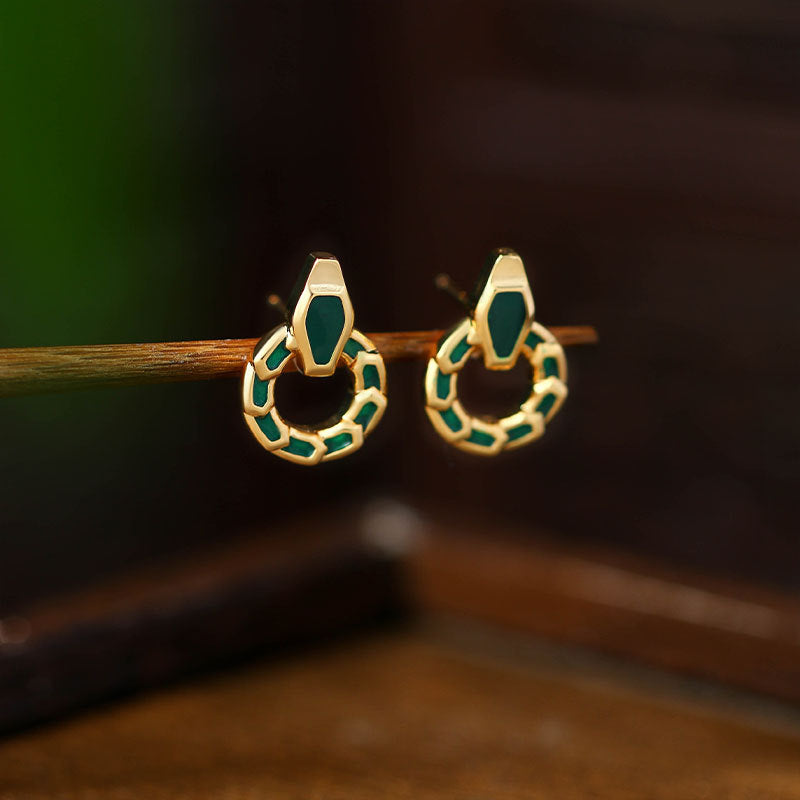 Snake Oil Drops Dopamine Color-matching Women's Retro Elegant Earrings