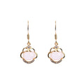 Imitation Jade Ruyi Ping An Lock Earrings for Women in Summer