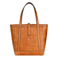 Vintage Cowhide Tote Bag, Large Capacity, Vegetable Tanned Leather, Embossed, Hand-polished