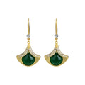 Ayeryuan Sansheng Ginkgo Leaf Green Chalcedony Hanfu Earrings for Women