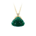 2025 Gold Plated Imitation Jade Buddha Pendant Necklace for Women