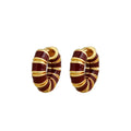 Ancora Red Drop Oil Earrings, French Retro, Copper Plated Real Gold, All-Match
