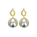 925 Silver Pin Earrings, Niche Fashion Exaggerated Baroque Pearl Earrings from South Korea Dongdaemun