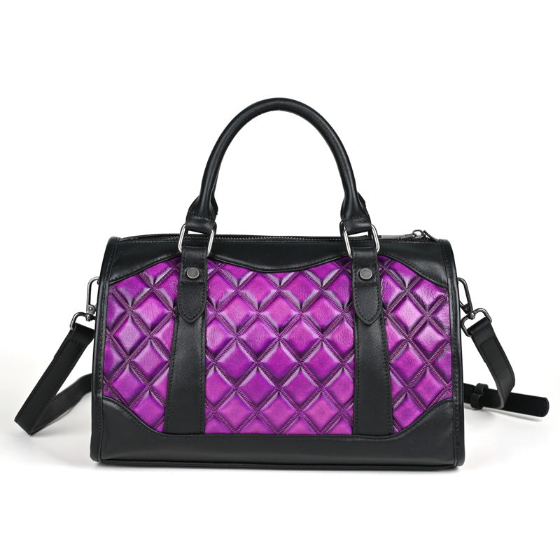 Top Layer Cowhide Vegetable Tanned Leather Large Capacity Handbag