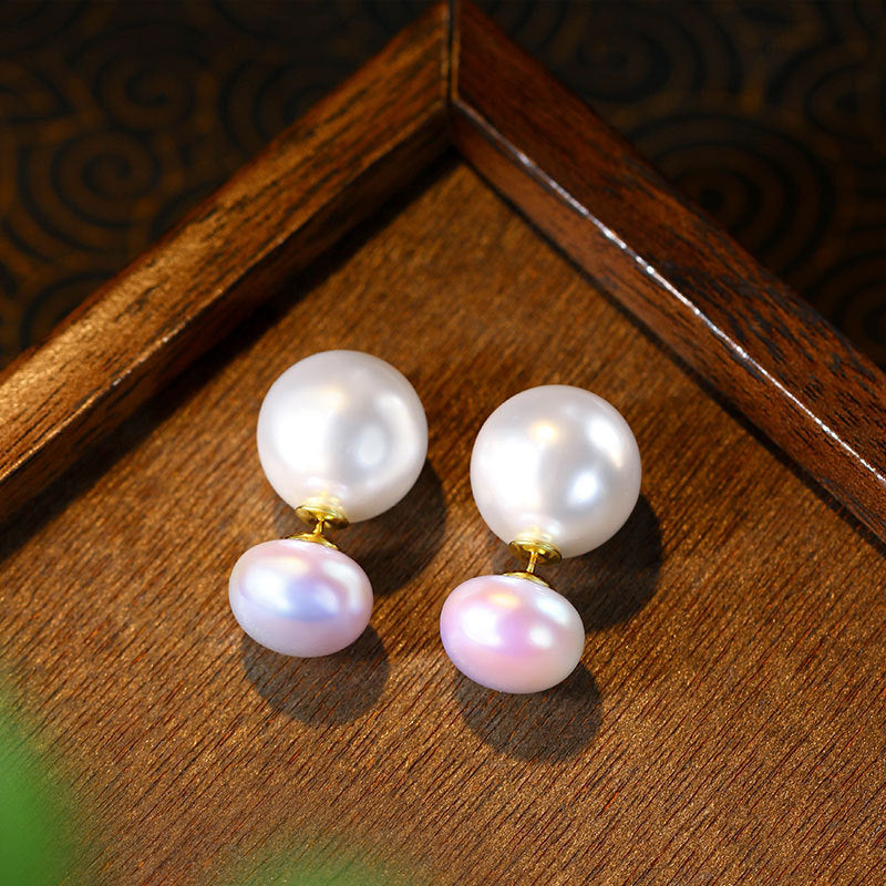 925 Silver Pearl Stud Earrings for Women