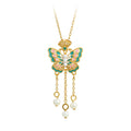 El Yuan Youmeng Filigold Color Butterfly Necklace, Simple and Fashionable