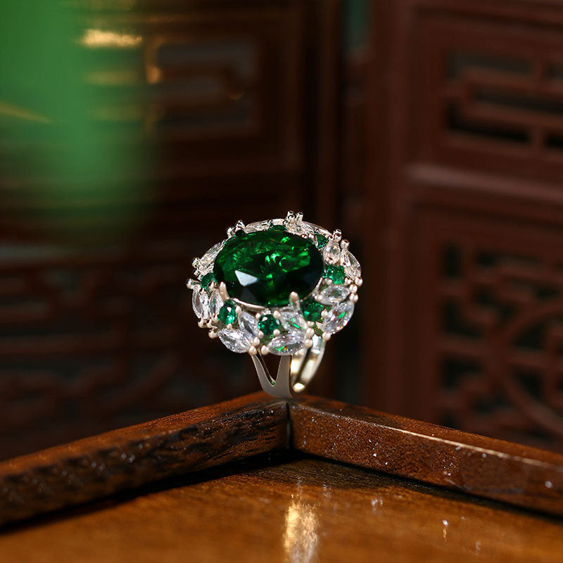 High-speed Imitation Colombian Emerald Ring for Women