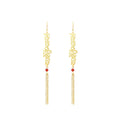 National Tide Style Diamond Sutra Text Buddha Zen Six-character Proverbs Tassel Earrings