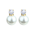 French Style Pearl Small Bulb Round Princess Earrings