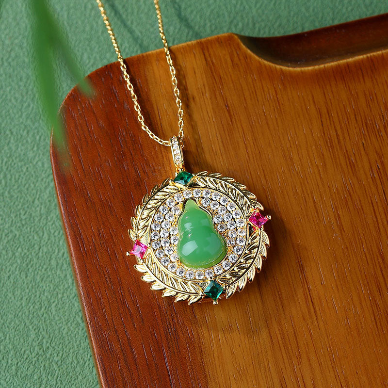Imitation Jade Gourd Fulu Women's Collarbone Necklace