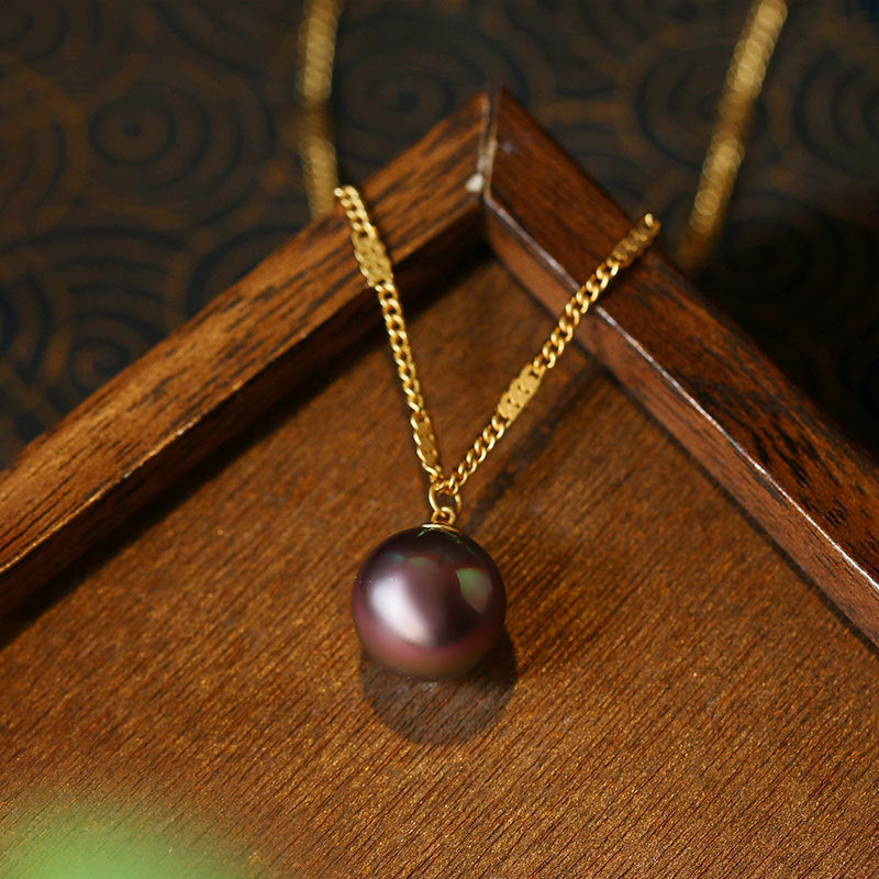 Vintage French Style Purple Pearl Women's Niche Design Bead Clavicle Chain