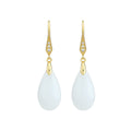 Imitation White Jade Water Drop Earrings for Women - Simple and High Sense