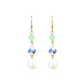 Baroque Alien Imitation Pearl Silver Enamel Gradient Earrings, Niche Design, High-grade Blue and White Porcelain for Women