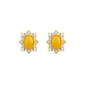 2025 New High-End Niche 925 Silver Imitation Beeswax Amber Earrings for Women