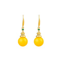 Real Gold Electroplating Faux Beeswax Amber Ear Hooks for Women