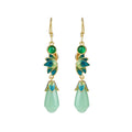 Mirror Enamel Glaze Imitation Jade Magnolia Earrings, Vintage Style