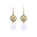 Real Gold Color Plating Imitation Hetian Jade Earrings