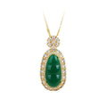 Imitation Jade Ping An Bean Pendant Necklace for Men and Women