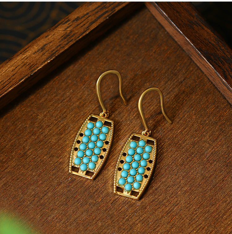 Original Design Real Gold Electroplating Imitation Turquoise Women's Earrings