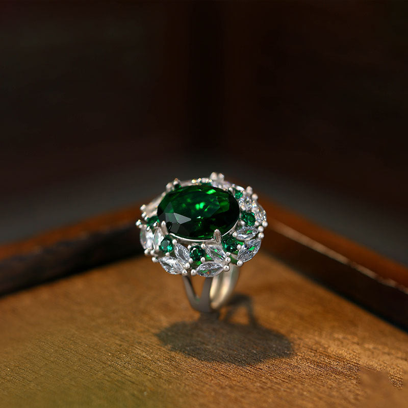 High-speed Imitation Colombian Emerald Ring for Women