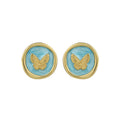 Middle Ancient Vintage Butterfly 925 Silver Needle Earrings