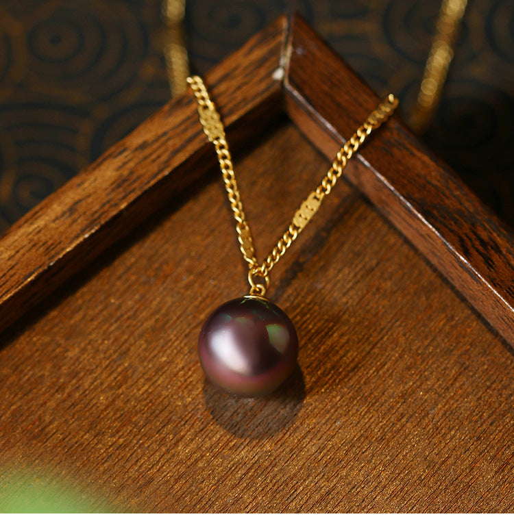 Vintage French Style Purple Pearl Women's Niche Design Bead Clavicle Chain