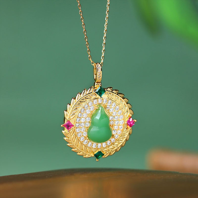 Imitation Jade Gourd Fulu Women's Collarbone Necklace