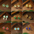 Enamel Cloisonne Niche Design Ins Light Luxury Silver Needle Earrings for Women