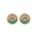 Monet Oil Painting Series 925 Silver Pearl Flower Earrings for Women