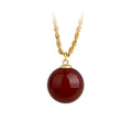 Natural Red Agate Chalcedony Bead Necklace for Women