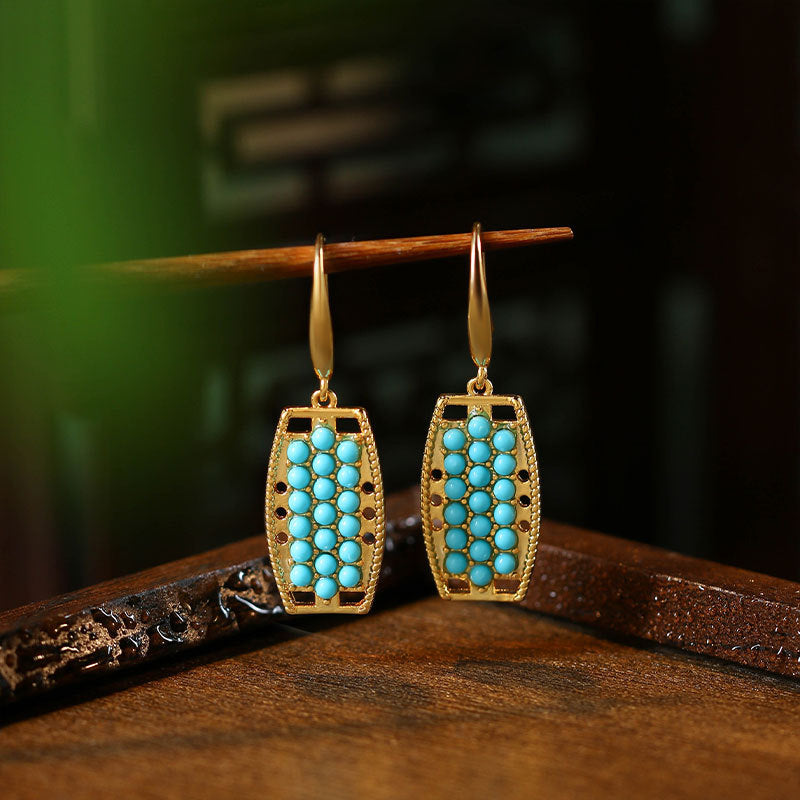 Original Design Real Gold Electroplating Imitation Turquoise Women's Earrings