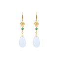 Real Gold Electroplating Xiangyun Imitation Jade Water Drop Earrings