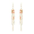 925 Silver Needle Hand-made Enamel Flowers Pearl Earrings for Women