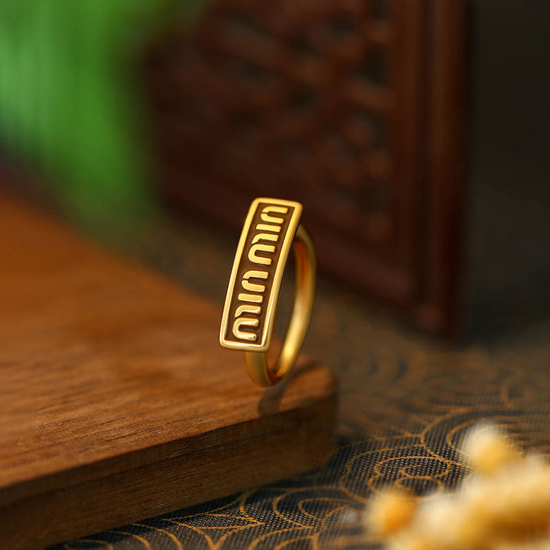 Maillard Style Brown Oil Drop Finger Ring Retro Design High Level Ring
