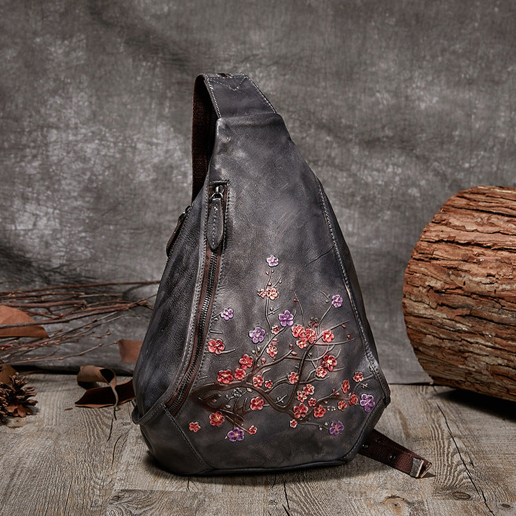 Retro Hand-Polished Leather Three-Use Shoulder Chest Bag
