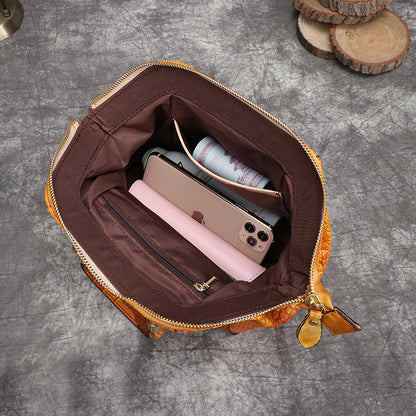 Retro Leather Shoulder Bag, Multi-functional Large-capacity Women's Color Bag