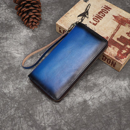 Vintage Hand-polished Women's Leather Top-layer Cowhide Printed Coin Purse