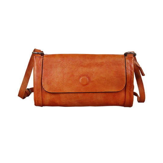 Retro Women's Genuine Leather Hand-Polished First Layer Cowhide Large Capacity Bag