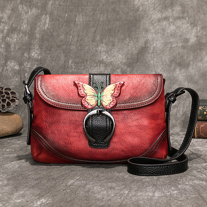 Cargo First Layer Cowhide Vegetable Tanned Leather Women's Shoulder Bag