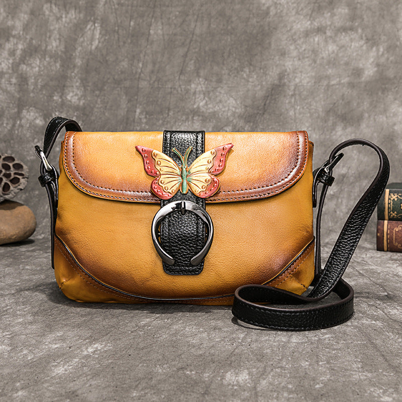 Cargo First Layer Cowhide Vegetable Tanned Leather Women's Shoulder Bag