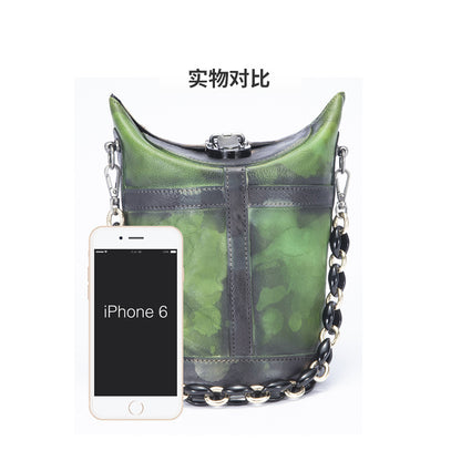 Retro Hand-painted Women's Single Shoulder Bag with Large Capacity