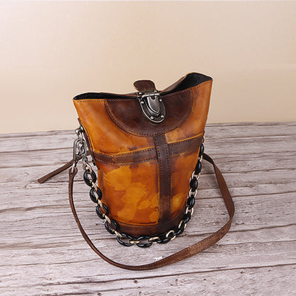 Retro Hand-painted Women's Single Shoulder Bag with Large Capacity