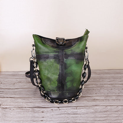 Retro Hand-painted Women's Single Shoulder Bag with Large Capacity