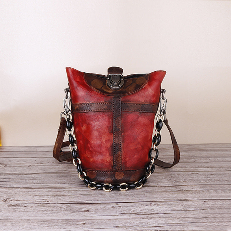 Retro Hand-painted Women's Single Shoulder Bag with Large Capacity
