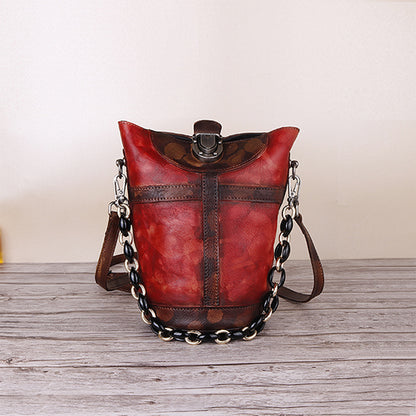 Retro Hand-painted Women's Single Shoulder Bag with Large Capacity