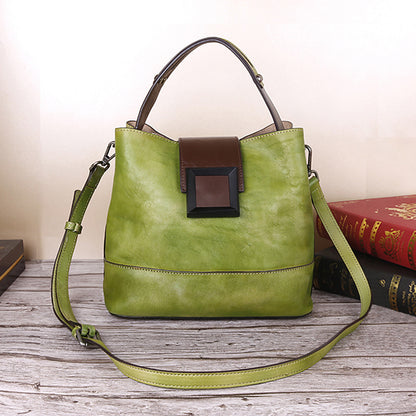Retro Women's Genuine Leather Crossbody Shoulder Tote
